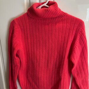 Bright Pink Angora/Lambswool Turtleneck